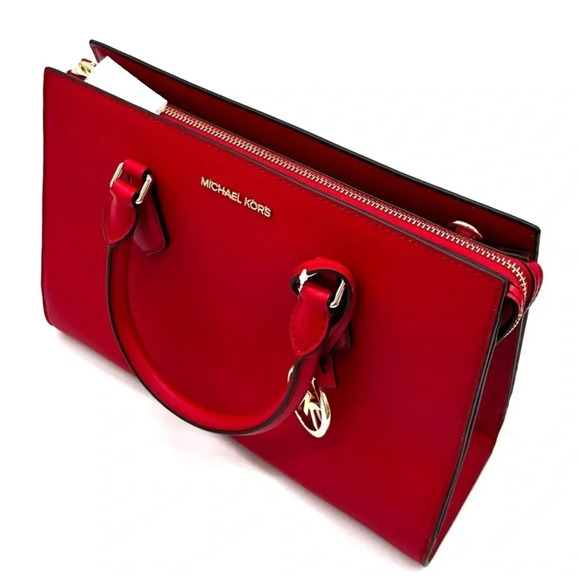Michael Kors Sheila Medium Center Zip Satchel Bag Bright Red (NWT) - Picture 8 of 13